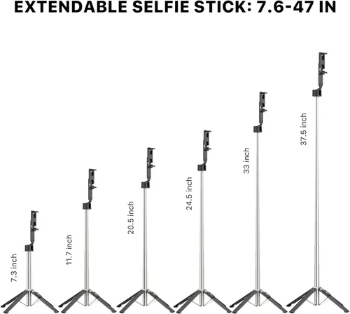 Vista 3 de MYBAT PRO - Trípode para selfie stick con control remoto, 4 en 1, extensible portátil, Bluetooth Selfie Stick y soporte de trípode para teléfono