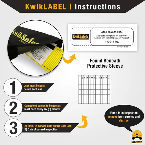 Vista 4 de KwikSafety - Charlotte, NC - TORNADO Fall Protection Safety Harness [Full Body Single D-Ring] Construction ANSI Tested OSHA