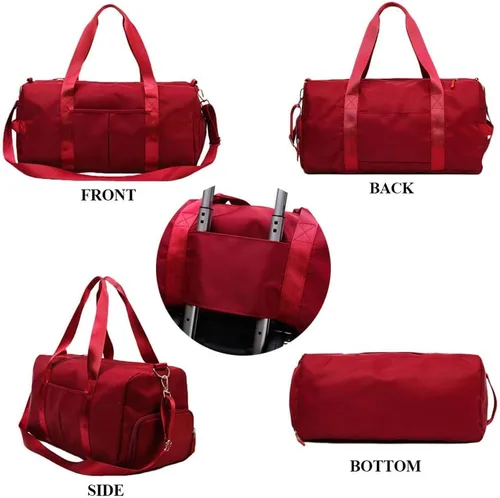 Vista 3 de KARRESLY Bolsa deportiva de gimnasio para mujeres u hombres, bolsa de viaje con bolsillo húmedo y compartimento para zapatos para entrenamiento