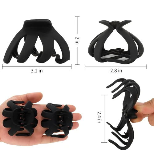 Vista 7 de COCIDE 4 pinzas para el cabello para mujer, clip de pulpo grande de acrílico, antideslizante, garra de araña grande para niñas, agarre fuerte, clip
