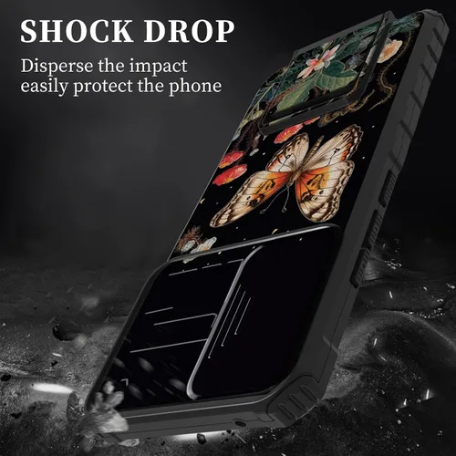 Vista 4 de Funda para Samsung Galaxy A53 5G con funda para cámara y soporte de soporte, resistente, a prueba de golpes, TPU funda protectora para Samsung Flor