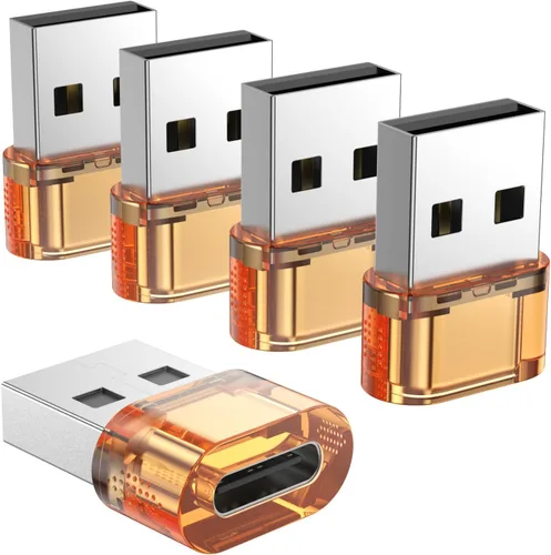 Vista 8 de Adaptador USB-A a USB-C paquete de 5 unidades, convertidor cargador USBC hembra a A macho, convertidor USB a USBC para iPhone 15 Plus Pro Max/Apple