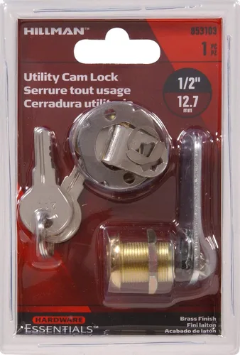 Vista 2 de Hardware Essentials 853103 Cerraduras de puerta con llave igual y leva utilitaria latón 1/2