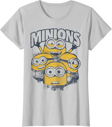 Vista 18 de Despicable Me Minions Vintage Group Graphic Camiseta Gris Oscuro