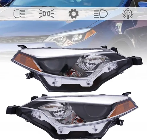 Vista 4 de Faros delanteros halógenos para Toyota Corolla 2014-2016 LED DRL tubo proyector w/bombilla (lado del conductor + pasajero)
