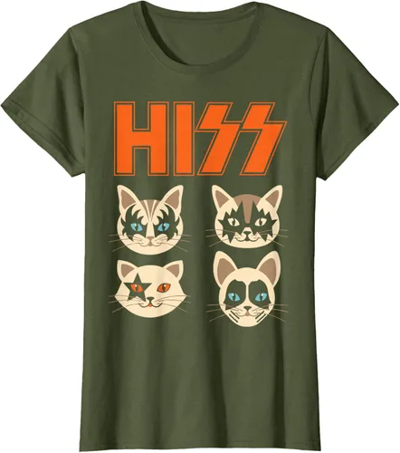 Vista 88 de Camiseta Hiss Funny Cats Kittens Rock Rockin, Negro