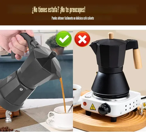 Vista 3 de SHANGSKY Cafetera Eléctrica Olla de Moka de 6 Tazas, Cafetera de Espresso Eléctrica Cafeteras Eléctricas Cafetera Italiana de Espresso Portátil