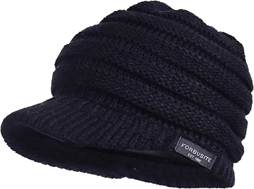 Vista 5 de FORBUSITE Gorro de punto cálido para mujer con diseño de cola de caballo para coleta, gorro B085