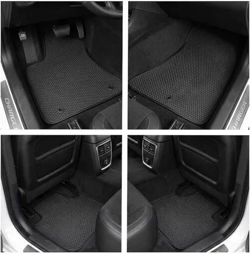 Vista 2 de ecoMats Alfombrillas para todo tipo de clima para Dodge Charger RWD 2011 a 2023 / Chrysler 300 RWD 2011 a 2023, juego delantero y trasero, negro