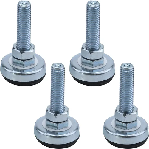 Vista 12 de Antrader 4pcs M8x50mm Ajustable Muebles Glides Antideslizante Nylon Reforzado Base Redonda 4.449 in Pie de nivelación