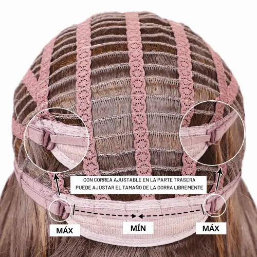 Vista 6 de Peluca de pelo HAIRCUBE largo y liso para mujer, uso diario, natural y saludable, 50 cm, color marrón