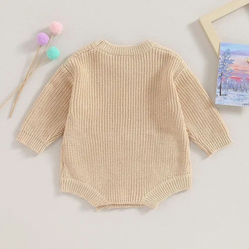 Vista 4 de Douhoow Suéter de punto para bebé, sudadera de punto para bebé, niña, niño, sudadera para otoño e invierno
