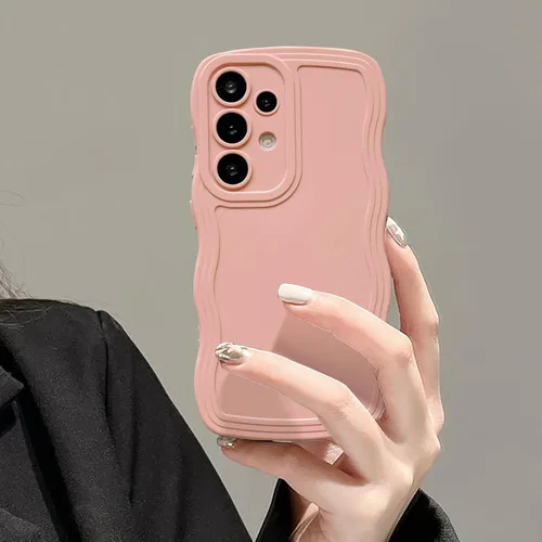 Vista 41 de UEEBAI Funda de silicona con marco ondulado para Samsung Galaxy A13 5G, lindo marco ondulado, ajuste delgado, a prueba de golpes, funda suave y Negro