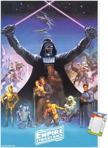 Vista 11 de Trends International Star Wars: The Empire Strikes Back 40th - Póster de pared de Darth Vader, 14.725 x 22.375 pulgadas, versión enmarcada de madera