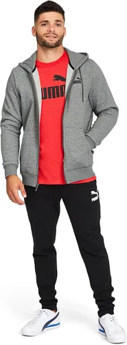 Vista 3 de PUMA - Sudadera con capucha para hombre Ess Fz Fl Us, Gris medio jaspeado