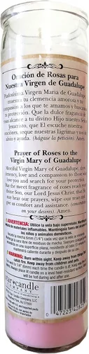 Vista 2 de Virgen de Guadalupe Virgen de Guadalupe) Vela Devocional Rosa Perfumada