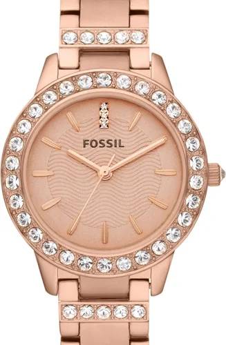 Vista 4 de Fossil Womens Jesse Stainless Steel Crystal-Accented Dress Quartz Watch