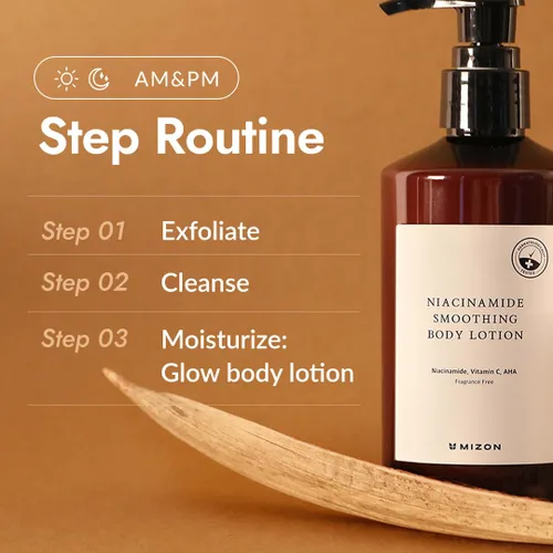 Vista 5 de MIZON Niacinamida Loción corporal suavizante AHA Vitamina C Ácido hialurónico Suave Piel Coreana Brillante Exfoliación Suave