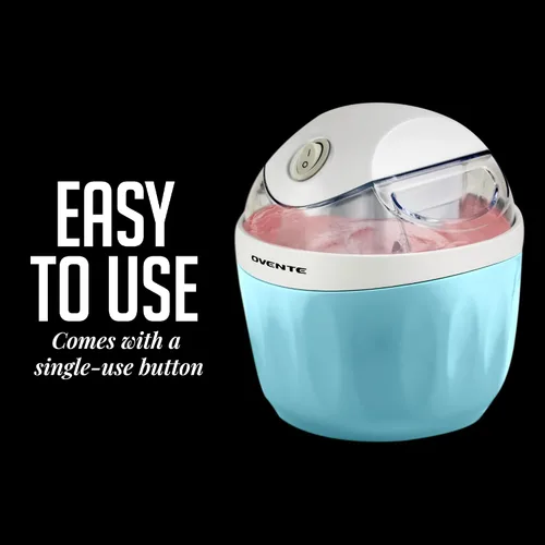 Vista 5 de OVENTE Máquina eléctrica de helados con tapa de fácil bloqueo, cuenco congelador de 1 cuarto de galón para yogur congelado saludable y casero