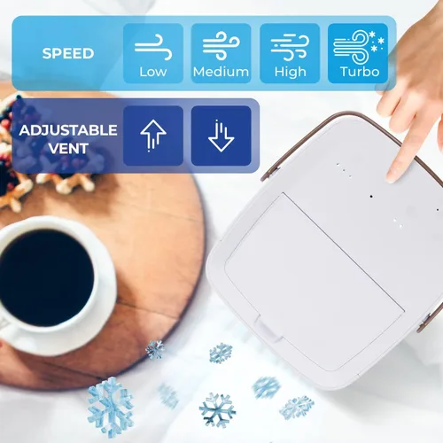 Vista 3 de ChillWell Enfriador de aire evaporativo 2.0 para habitación, mini enfriadores portátiles de pantano de 4 velocidades con humidificador Unidad