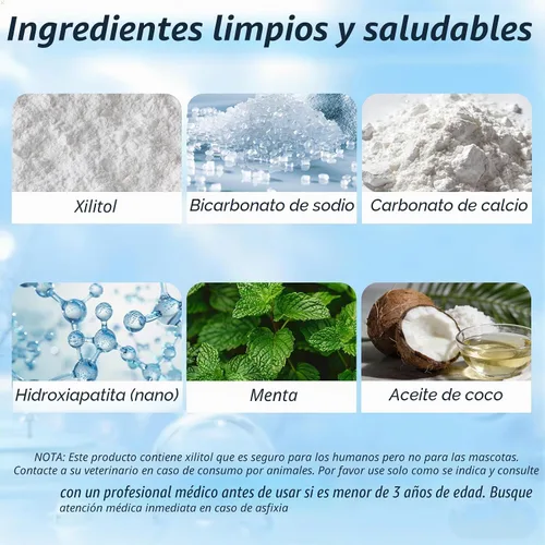 Vista 6 de Dr.Brian - Tabletas de pasta de dientes con nanohidroxiapatita, fluoruro y plástico sin xilitol, tableta masticable ecológica y apta para viajes