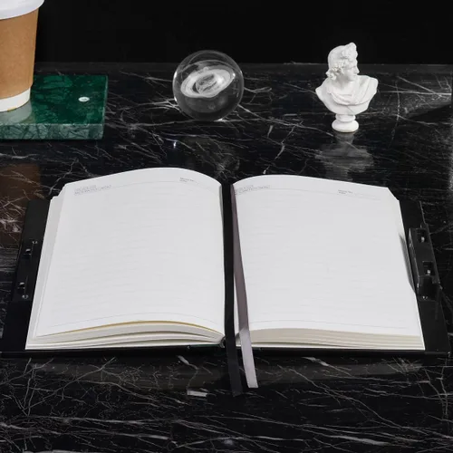 Vista 3 de Lujoso diario con bloqueo de contraseña integrado, diseño plano de 180°, diario de bloqueo para hombres y mujeres, organizador de planificador