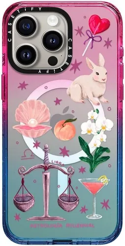 Vista 32 de CASETiFY Funda para iPhone 15 Pro Max, compatible con MagSafe Protección contra caídas de grado militar 4x de 8.2 pies Cheetah Paradise Pink