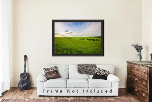 Vista 5 de Great Plains Photography Print (Not Framed) Picture of Tallgrass Prairie on Spring Day in the Kansas Flint Hills Prairie Wall Art Nature Decor