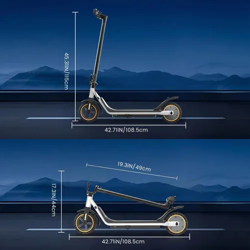 Vista 7 de Scooter eléctrico para adultos, motor de 500 W, 21/19 MPH, neumático Gris