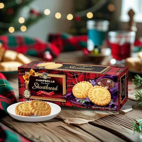 Vista 4 de Campbells Shortbread Pure Butter Rounds 4.23 oz (120g) – Galletas de mantequilla escocesas tradicionales de Escocia, galletas de té inglesas