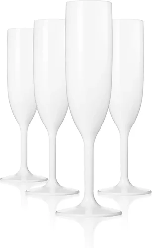 Vista 9 de DRINIQUE Copas de champán irrompibles (juego de 4) 6oz clásicas inastillables, reutilizables, copa de champán - transparente