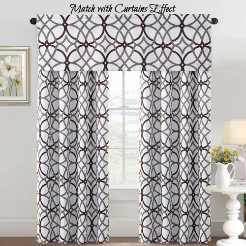 Vista 3 de H.VERSAILTEX Cenefas de cortina opacas para cocina/baño - Cenefas de ventana con aislamiento térmico para sala de estar/dormitorio con bolsillo