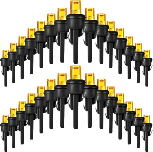 Vista 9 de Honoson 48 bombillas LED de invierno de 0.197 pulgadas de repuesto, gran angular, bombillas LED de invierno, cadena de repuesto, guirnalda de luces