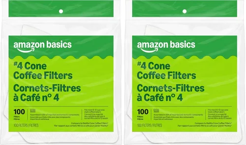 Vista 7 de Amazon Basics Filtros de café con cono número 4 para cafeteras de 8 a 12 tazas, color blanco, 100