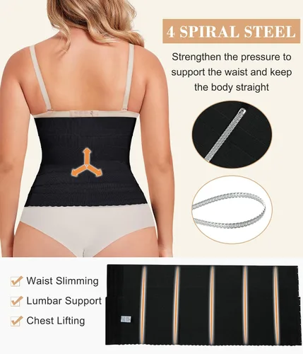 Vista 2 de Entrenador de cintura segmentado para mujer, faja moldeadora de cintura para mujer, control de abdomen, entrenamiento, faja moldeadora de cuerpo
