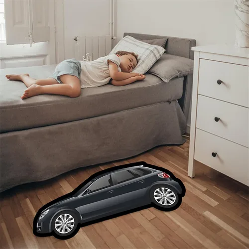 Vista 4 de Tapete personalizado para puerta con forma de automóvil, tapete de franela con foto personalizada, tapete de bienvenida para automóvil, divertido