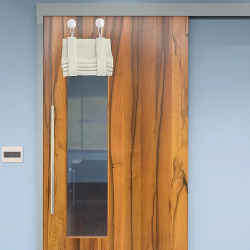 Vista 20 de NICETOWN Cortinas pequeñas para puerta francesa con ganchos autoadhesivos, cortinas opacas de lino sintético con aislamiento térmico para puertas