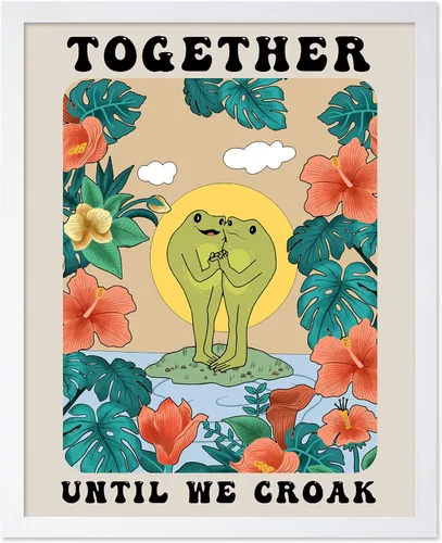 Vista 38 de Poster Master All That Is Meant To Be Poster - Retro Frog on Mushroom Print - Meditation Art - Motivational Design - Preppy Print - Trendy Decor