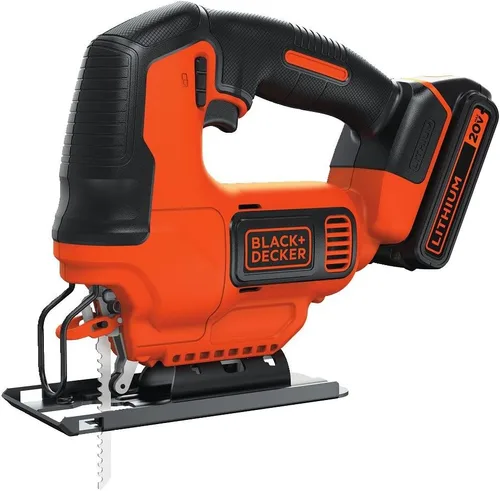 Vista 2 de BLACK+DECKER Sierra de calar de 20V MAX con paquete de batería de iones de litio adicional de 4-Ah (BDCJS20C & LB2X4020)