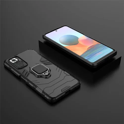 Vista 6 de Compatible con Xiaomi Mi Redmi Note 10 Pro, Redmi Note10 Pro Max, soporte de anillo de metal a prueba de golpes