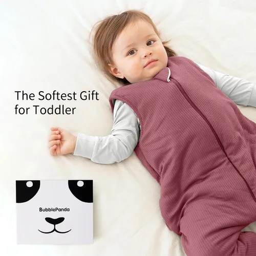 Vista 7 de BubblePanda - Saco de dormir para niños pequeños hecho de rayón de bambú con pies 1.0 tog, saco de dormir transpirable 6-12 meses, manta portátil