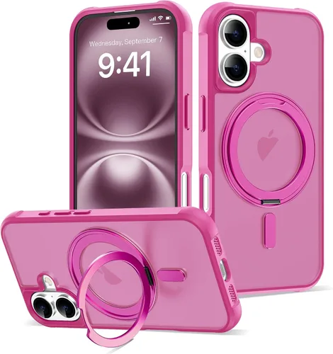 Vista 64 de Funda para iPhone 11 con soporte de anillo magnético giratorio de 360° [compatible con Mag-Safe] [Protección de grado militar] Funda translúcida