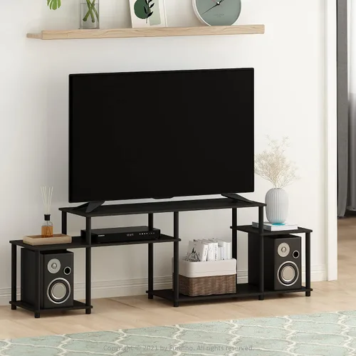 Vista 8 de Furinno 11191BK THE Centro de Entretenimiento Soporte para TV, Negro