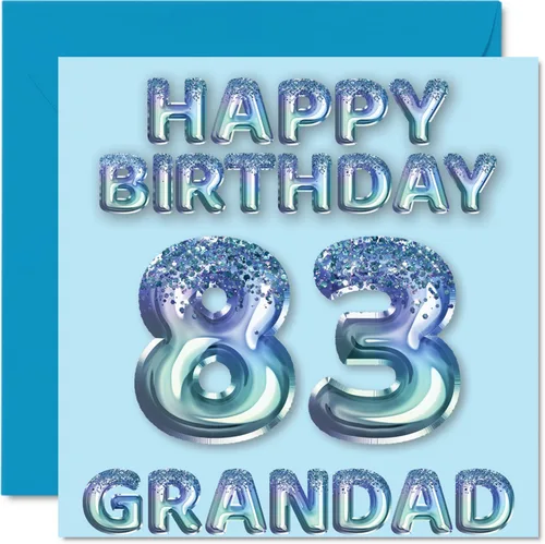 Vista 43 de Stuff4 Tarjeta de primer cumpleaños para niños, globo de fiesta con purpurina azul, tarjetas de feliz cumpleaños para niño de 1 año, nieto, hijo, 57