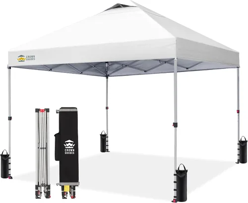 Vista 39 de CROWN SHADES Toldo desplegable de 8 x 8 pulgadas, tienda de campaña de playa con instalación CenterLok de un empuje, parasol fácil para exteriores