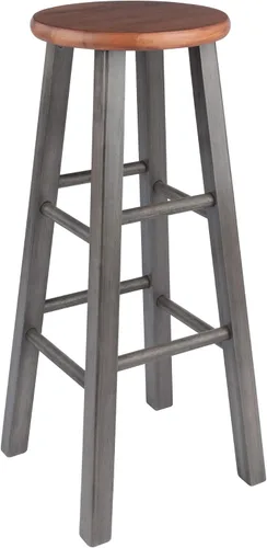 Vista 8 de Winsome Ivy Taburete de bar de patas cuadradas, gris rústico, 29 pulgadas Gris (rustic gray)