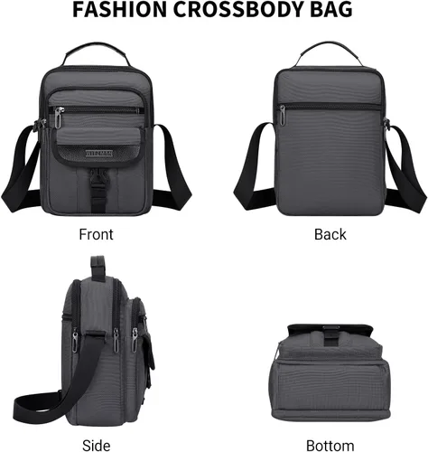 Vista 8 de WITZMAN Bolsos cruzados para hombre, bolso de hombro de viaje, ligero, bolso pequeño casual para trabajo, viajes