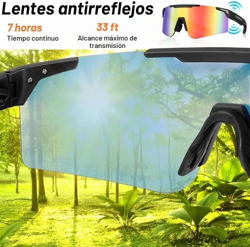 Vista 7 de Gafas de sol deportivas inteligentes, lentes de sol Bluetooth para ciclismo y mujeres, carga magnética Bluetooth 5.4 con protección UV, auriculares