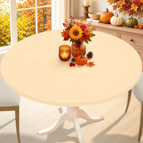 Vista 29 de Smiry - Mantel redondo de elastano, manteles ajustados lavables elásticos para mesas de 36 a 44 pulgadas, cubierta de mesa de picnic elástica