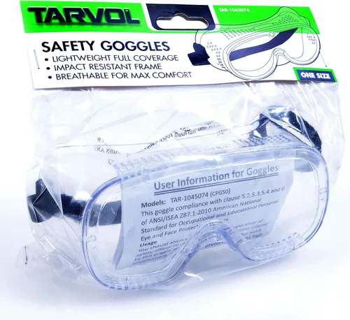 Vista 3 de Tarvol Gafas protectoras de seguridad (resistencia industrial resistente), diseño transparente y antivaho - Alta resistencia a los impactos